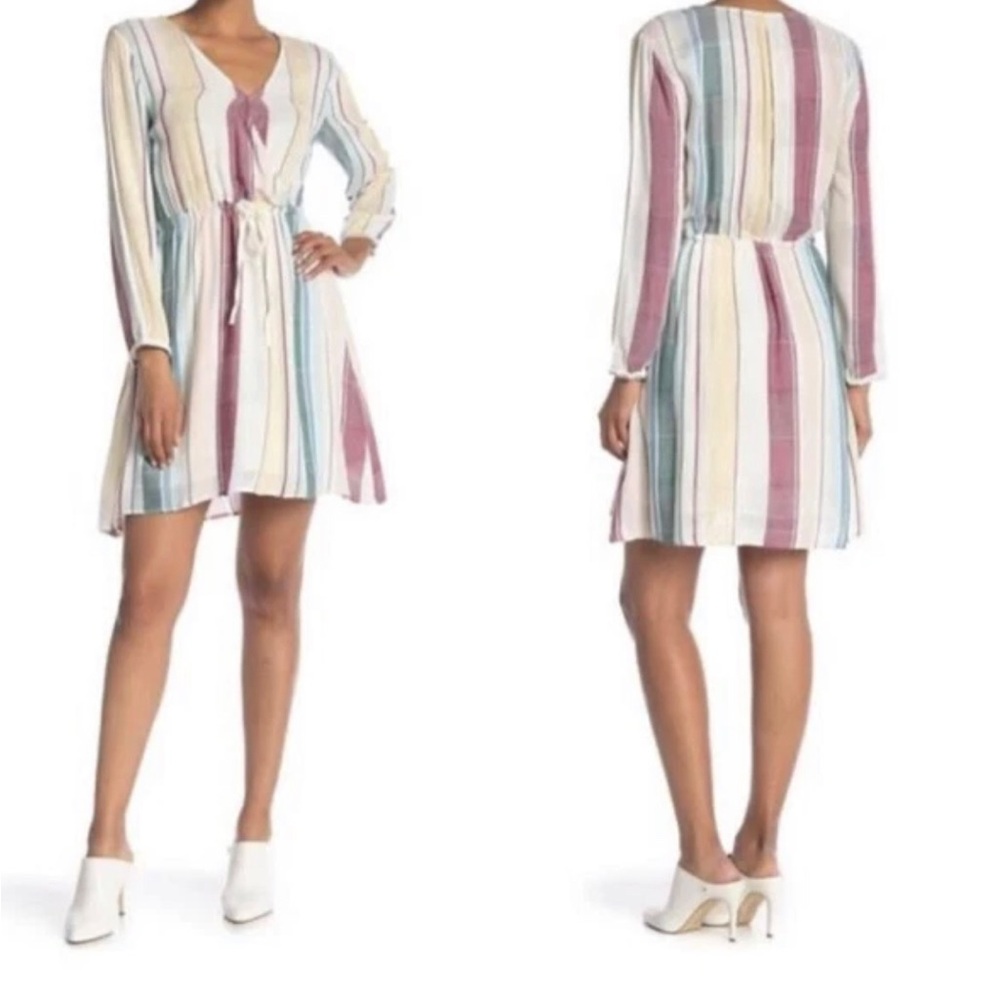 Rails Multicolor Striped Long Sleeve Dress Size M